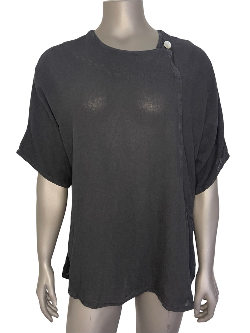 Oh My Gauze Athena‎ Blouse Size 1 Women’s Sizes 6 8 10 Black Relaxed Lagenlook